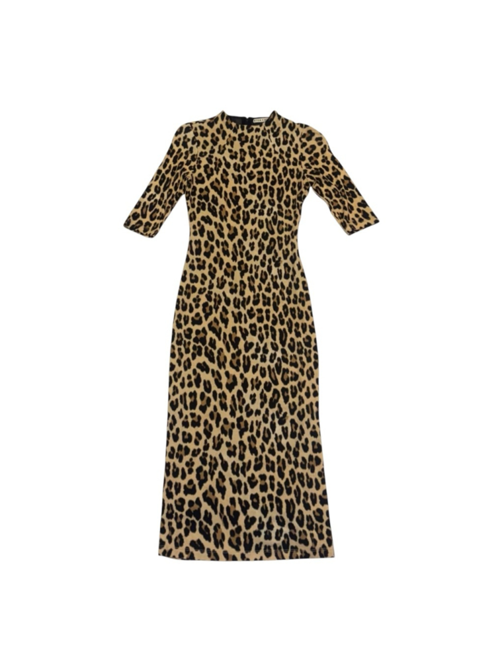 Alice + Olivia Delora Leopard Mock Neck Midi Dress 0 - Picture 6 of 9